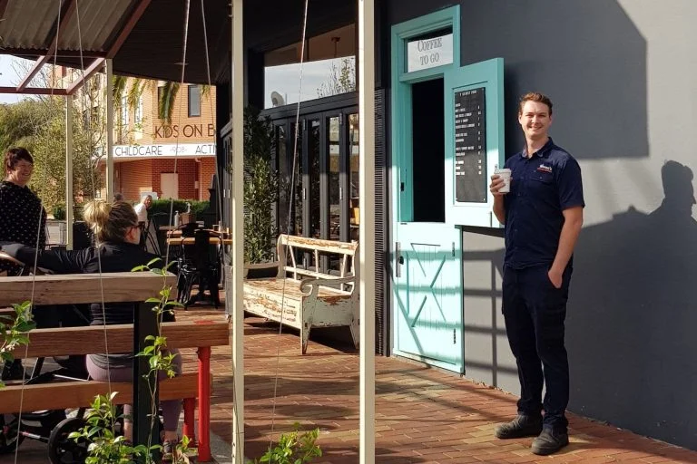Michael at Finlayson coffee shop in Inglewood