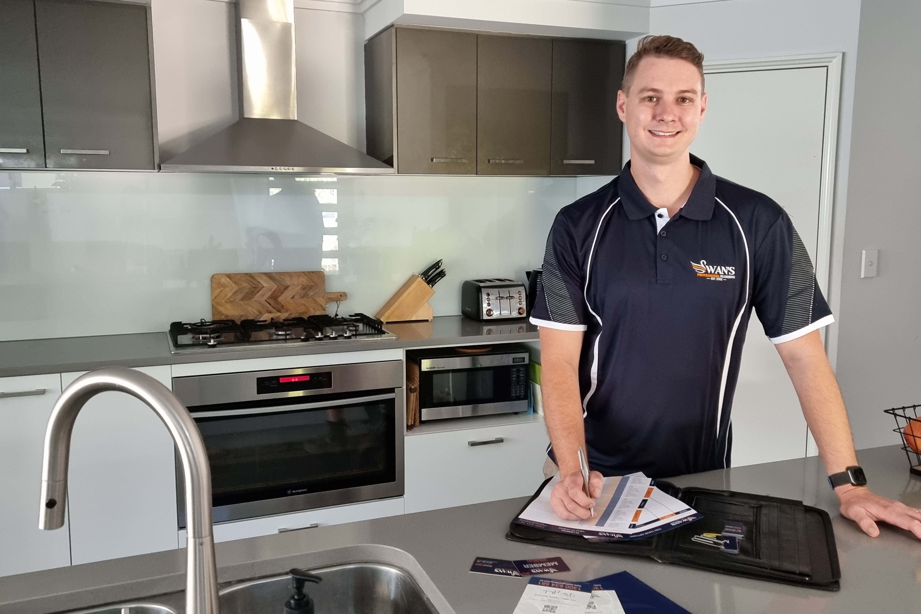 Perth plumber installing a whole house water filtration system
